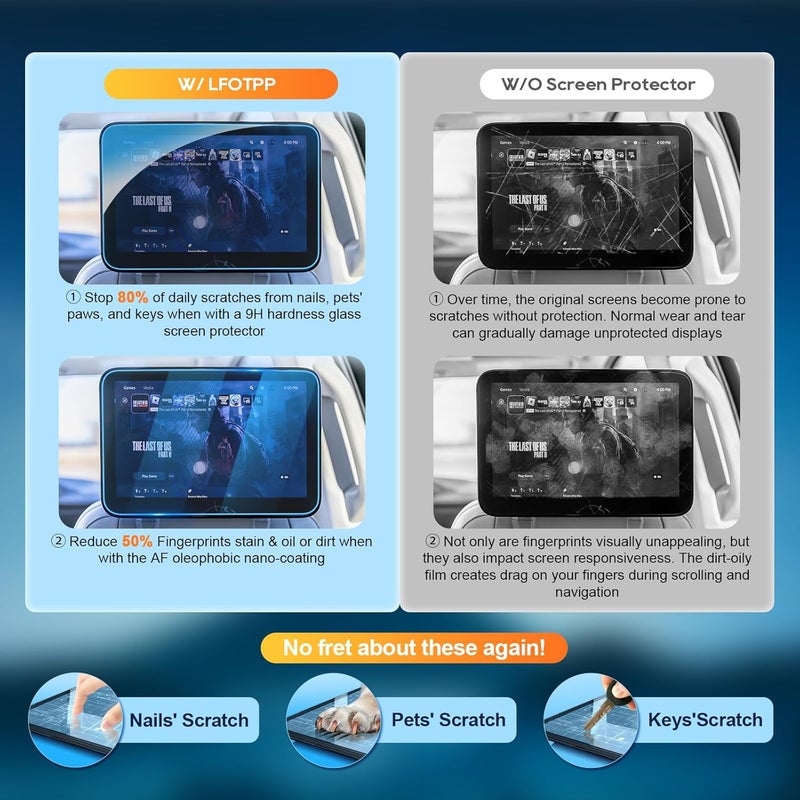 LFOTPP For 2025 GMC Yukon Screen Protector - (2pcs) 2021~2025 Yukon(Denali/Denali Ultimate) 12.6 inch Touchscreen [ClarityHD+] 2021~2025 Yukon Accessories Anti Fingerprint 9H Hardness Tempered Glass* - Image 2